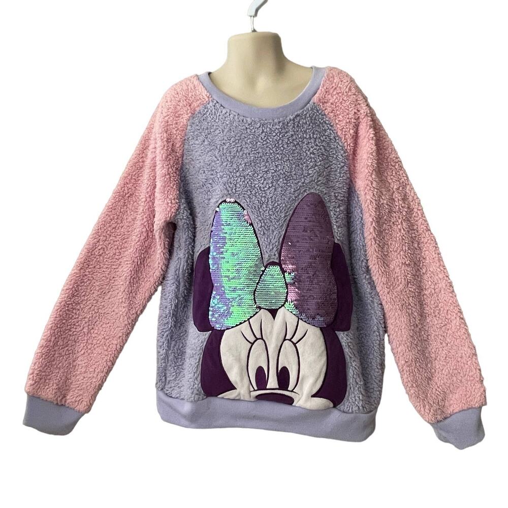 Disney Minnie Mouse Fleecy Changeable Sequin Sweatshirt SIze 9/10
